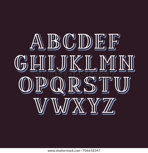 線形黒板大文字フォント スクリプト 影付き英語abc 滑らかな行の大文字のアルファベット ビンテージスタイルのベクターイラスト 書字 のベクター画像素材 ロイヤリティフリー