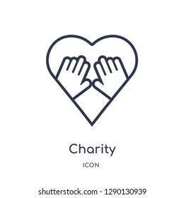 Linear Charity Icon Charity Outline Collection Stock Vector (Royalty ...