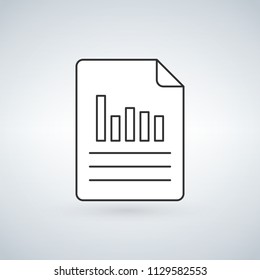 Linear chart document filled outline icon, line vector sign, linear bicolor pictogram isolated on white. Report document symbol. vector illustration.