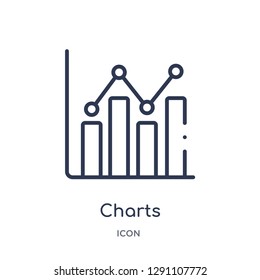 Linear charts icon from Business and analytics outline collection. Thin line charts vector isolated on white background. charts trendy illustration