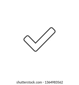 Linear Check icon. Approved symbol. Ok icon. Check button sign. Tick icon. Checkpoint. Linear style sign for mobile concept and web design. Check symbol logo illustration