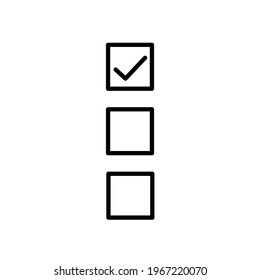 Linear Check icon. Approved symbol. Ok icon. Check button sign. Tick icon. Checkpoint. Linear style sign for mobile concept and. Check icon.
