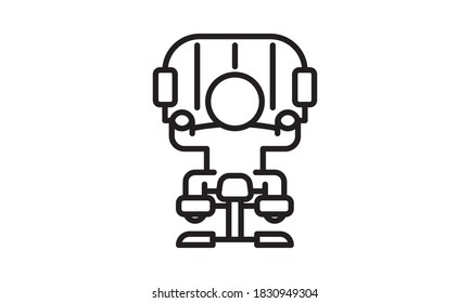 Linear chest and legs exercises icon from Gym and fitness outline collection. Thin line chest and legs exercises icon isolated on white background. chest and legs exercises trendy illustration