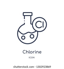 Linear chlorine icon from Hygiene outline collection. Thin line chlorine icon isolated on white background. chlorine trendy illustration