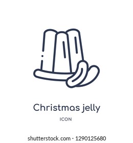Linear christmas jelly icon from Christmas outline collection. Thin line christmas jelly vector isolated on white background. christmas jelly trendy illustration