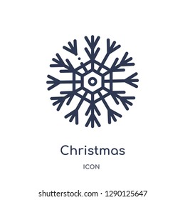 Linear christmas snowflake icon from Christmas outline collection. Thin line christmas snowflake vector isolated on white background. christmas snowflake trendy illustration