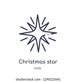 Linear christmas star icon from Christmas outline collection. Thin line christmas star vector isolated on white background. christmas star trendy illustration