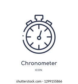 Linear chronometer running icon from Measurement outline collection. Thin line chronometer running icon isolated on white background. chronometer running trendy illustration