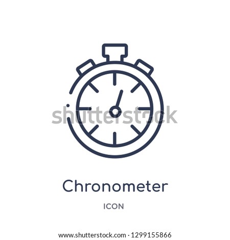 Linear chronometer running icon from Measurement outline collection. Thin line chronometer running icon isolated on white background. chronometer running trendy illustration