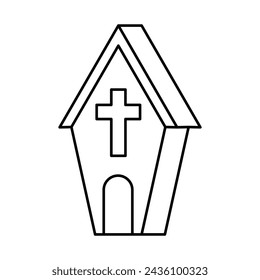 Linear church icon. Isolated church symbol