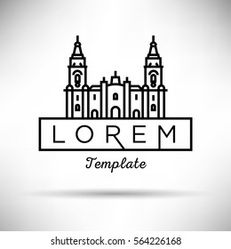 Linear Church Sign Vector Design