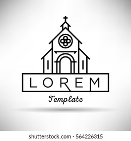 Linear Church Sign Vector Design