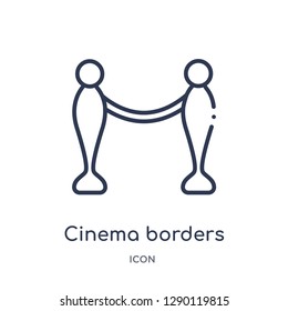 Linear cinema borders icon from Cinema outline collection. Thin line cinema borders vector isolated on white background. cinema borders trendy illustration