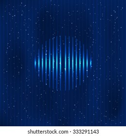 Linear circle background, digital equalizer with space background. Vector illustration