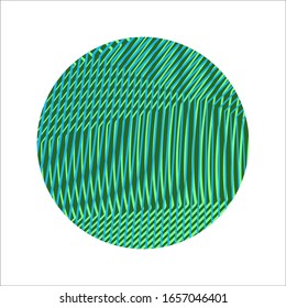 Linear circle with optical illusion of wavy effect in spring summer halftones isolated on white background. Perfect for abstract saver with addition of your text, header, cover, book, printing of page