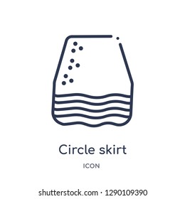 Linear circle skirt icon from Clothes outline collection. Thin line circle skirt vector isolated on white background. circle skirt trendy illustration