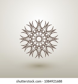 Linear circular ornament. Vector geometric symbol or emblem