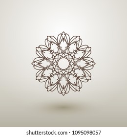 Linear circular ornament. Vector geometric symbol or emblem