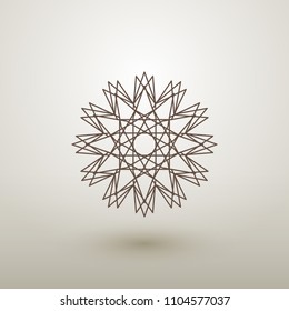 Linear circular ornament. Vector geometric symbol or emblem