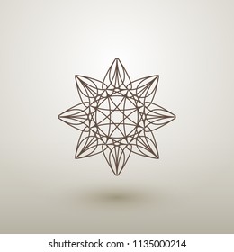 Linear circular ornament. Vector geometric symbol or emblem