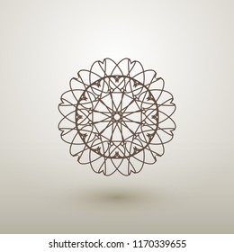 Linear circular ornament. Vector geometric symbol or emblem