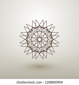 Linear circular ornament. Vector geometric symbol or emblem