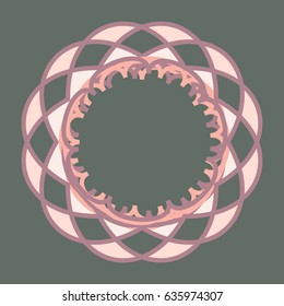 Linear circular ornament. Vector geometric pattern in Oriental (Arabic) style. Decorative element