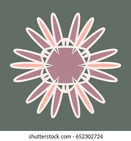 Linear circular ornament. Vector geometric pattern in Oriental (Arabic) style. Decorative element