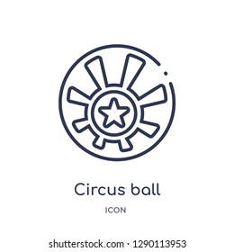 Linear circus ball icon from Circus outline collection. Thin line circus ball vector isolated on white background. circus ball trendy illustration