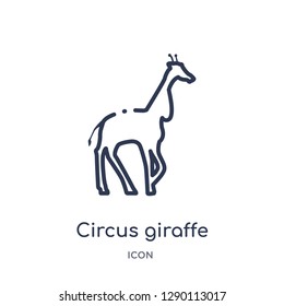 Linear circus giraffe icon from Circus outline collection. Thin line circus giraffe vector isolated on white background. circus giraffe trendy illustration