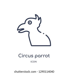 Linear circus parrot icon from Circus outline collection. Thin line circus parrot vector isolated on white background. circus parrot trendy illustration