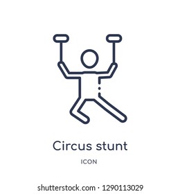 Linear circus stunt icon from Circus outline collection. Thin line circus stunt vector isolated on white background. circus stunt trendy illustration