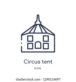 Linear circus tent icon from Circus outline collection. Thin line circus tent vector isolated on white background. circus tent trendy illustration