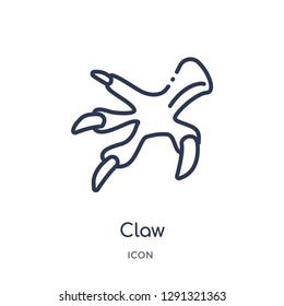Linear claw icon from Asian outline collection. Thin line claw vector isolated on white background. 