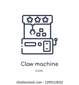 Linear claw machine icon from Circus outline collection. Thin line claw machine vector isolated on white background. claw machine trendy illustration