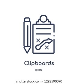 Linear clipboards icon from Feedback outline collection. Thin line clipboards icon vector isolated on white background. clipboards trendy illustration