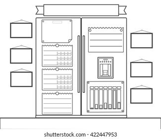 Linear closed refrigerator infographic element