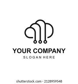 Linear cloud computing logo vector