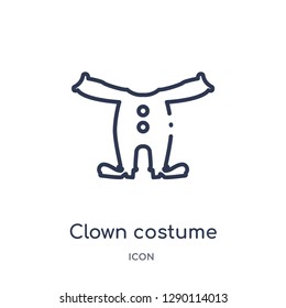 Linear clown costume icon from Circus outline collection. Thin line clown costume vector isolated on white background. clown costume trendy illustration
