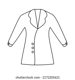 Linear coat. Coat icon, clothing and fashion, jacket sign. female jacket on a white background. vector illustration