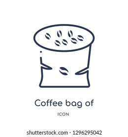 Linear coffee bag of brazilian beans icon from Culture outline collection. Thin line coffee bag of brazilian beans icon vector
