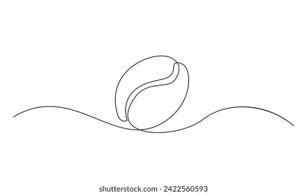 Linearer Kaffeekorn Hintergrund. Eine durchgehende Zeichnung einer Kaffeebohnen-Vorlage