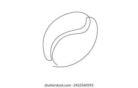 Fondo de grano de café lineal. Un dibujo de línea continua de una plantilla de grano de café
