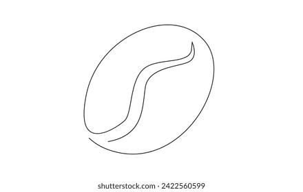 Linearer Kaffeekorn Hintergrund. Eine durchgehende Zeichnung einer Kaffeebohnen-Vorlage