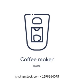 Linear coffee maker icon from Kitchen outline collection. Thin line coffee maker icon isolated on white background. coffee maker trendy illustration