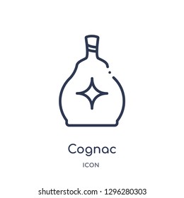 Linear cognac icon from Drinks outline collection. Thin line cognac icon vector isolated on white background. cognac trendy illustration