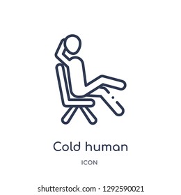 Linear cold human icon from Feelings outline collection. Thin line cold human icon vector isolated on white background. cold human trendy illustration