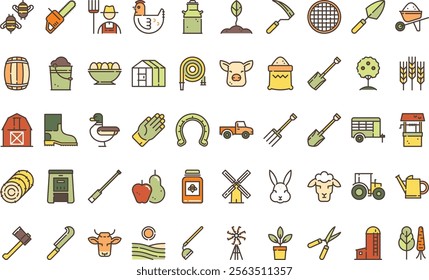 Linear color farming icons High-Quality Vector Icons Collection with Editable Stroke. Ideal for Professional and Creative Projects.