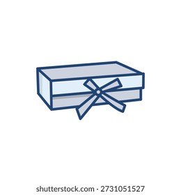 Plantilla de Vector de diseño de icono de caja de regalo de color lineal