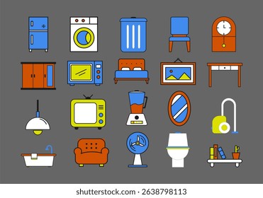 Linear Color Housekeeping Icon Element